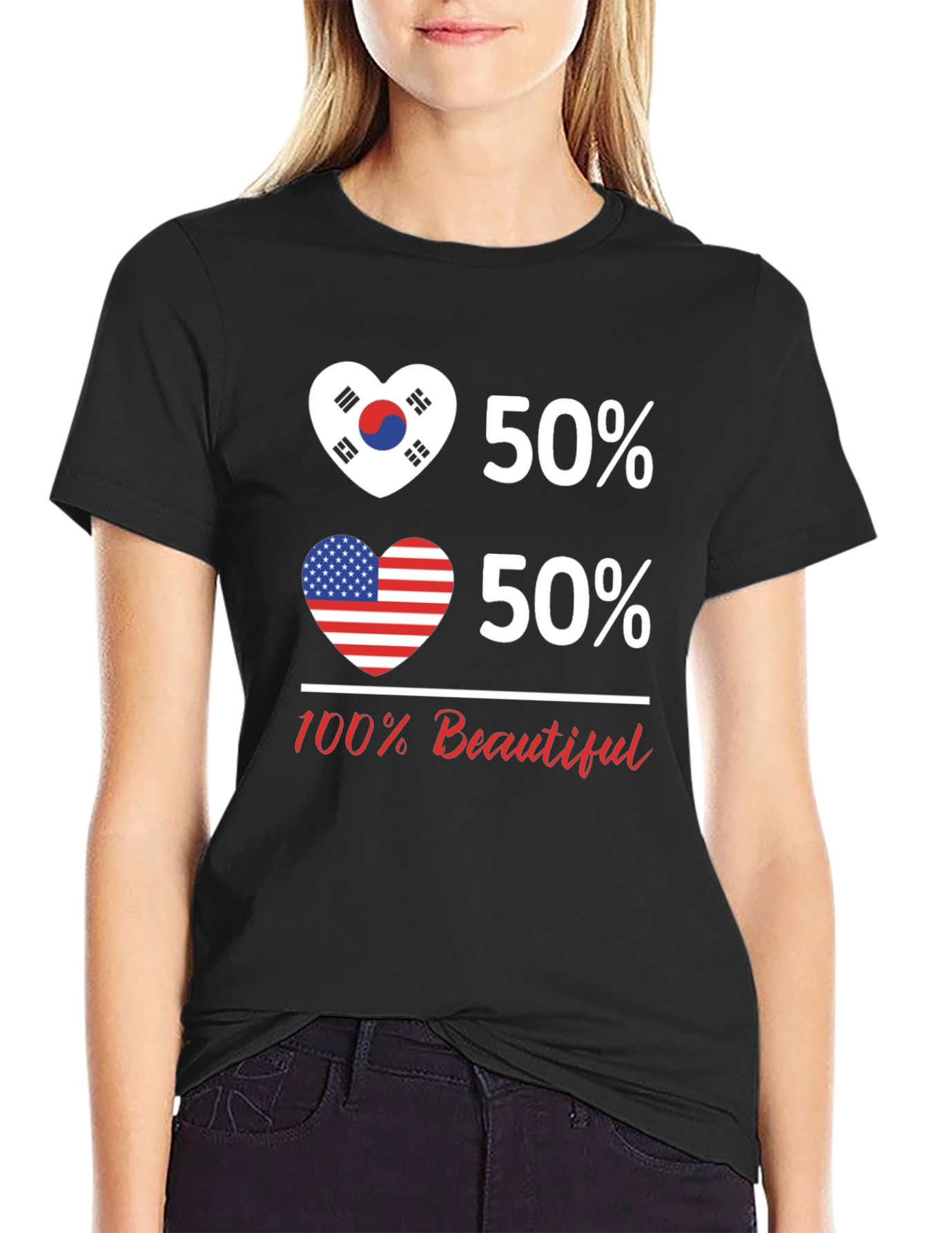 Korean American Flag Heart T-Shirt