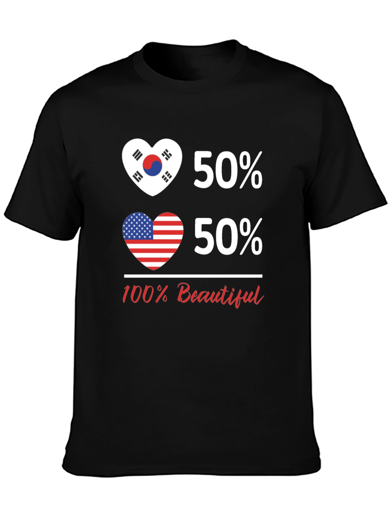 Korean American Flag Heart T-Shirt