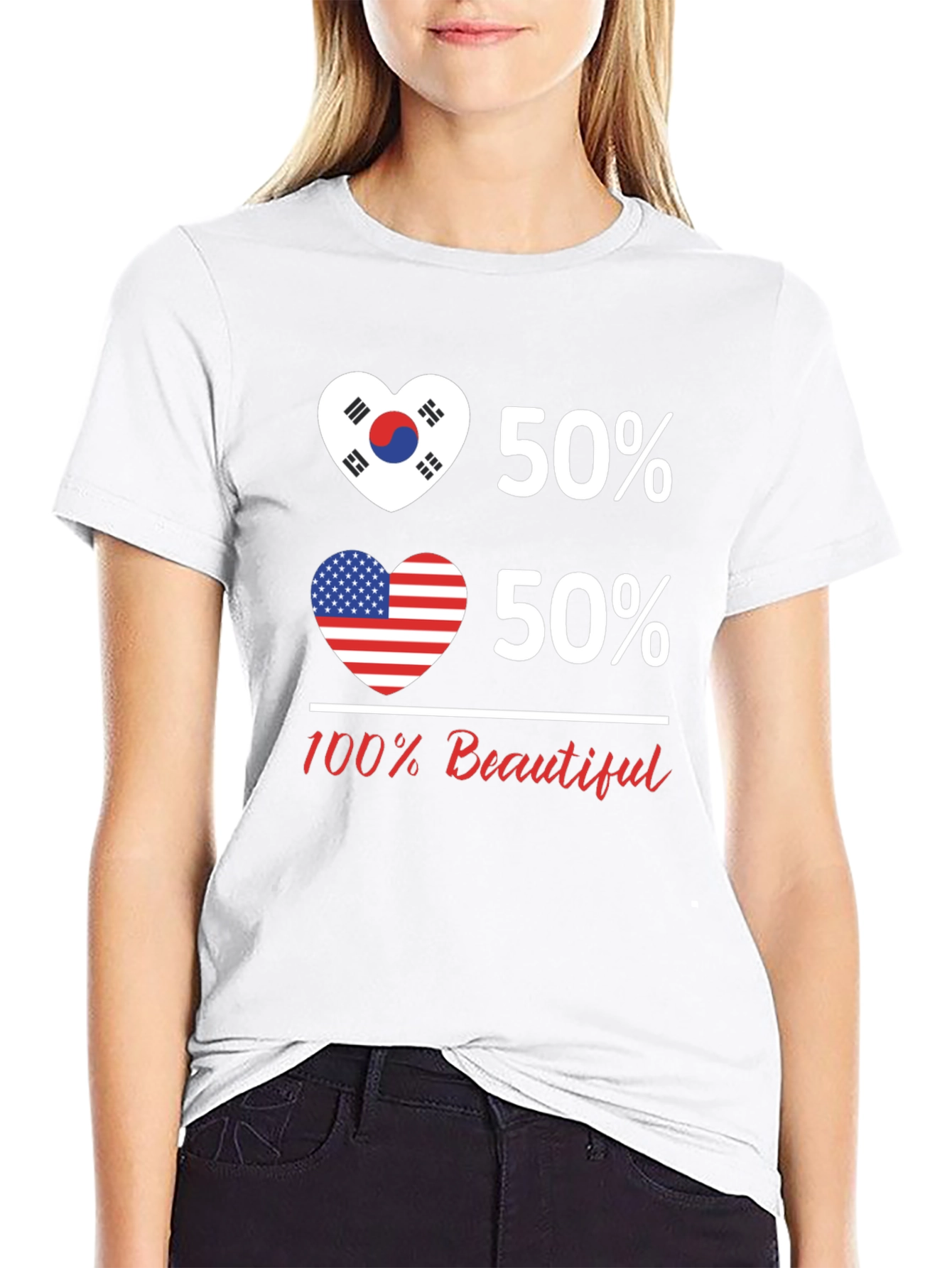 Korean American Flag Heart T-Shirt