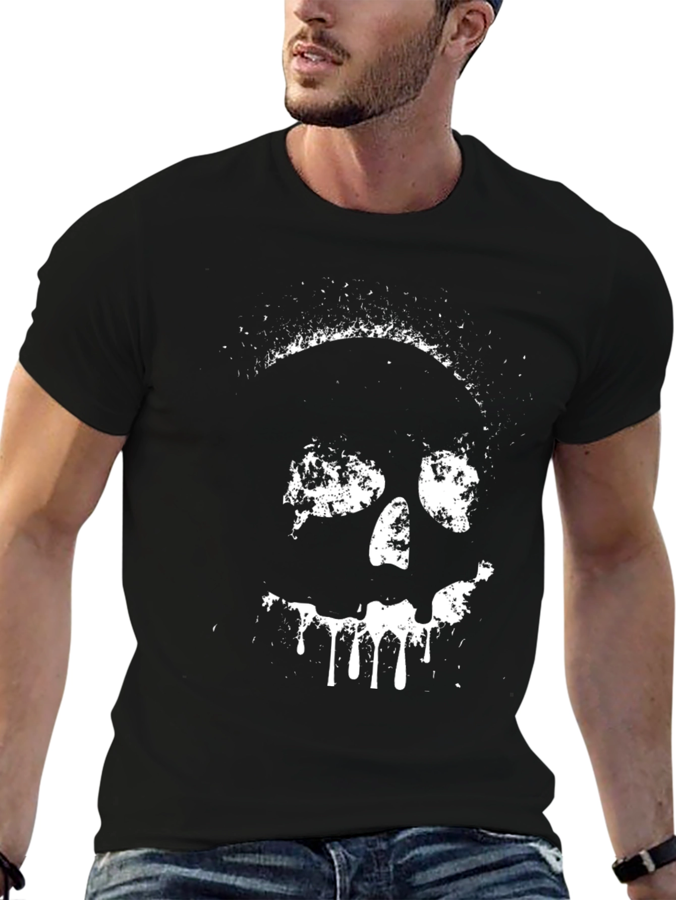 Skull Graphic Black T-Shirt - Edgy Style