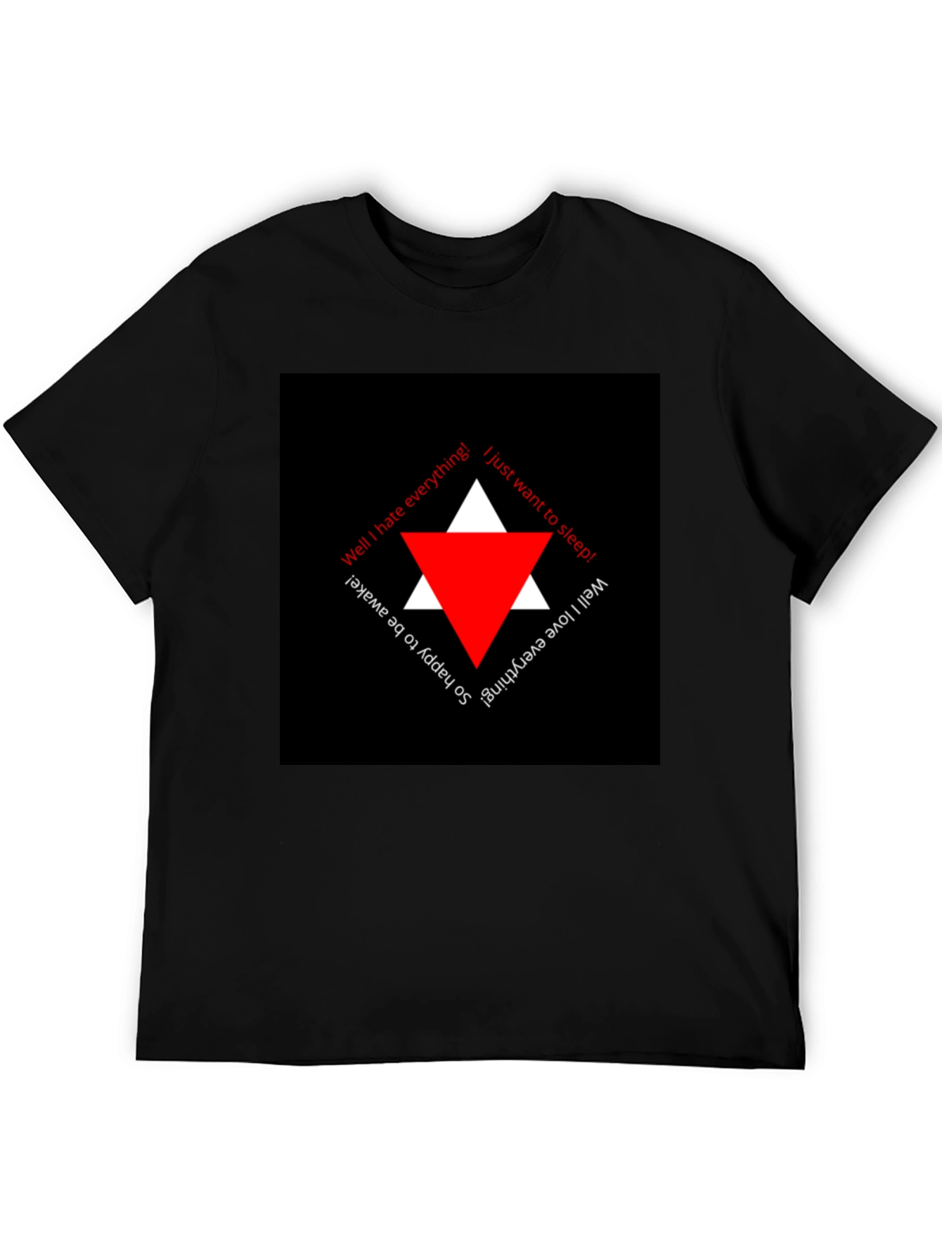 Edgy Black T-Shirt with Triangle Graphic