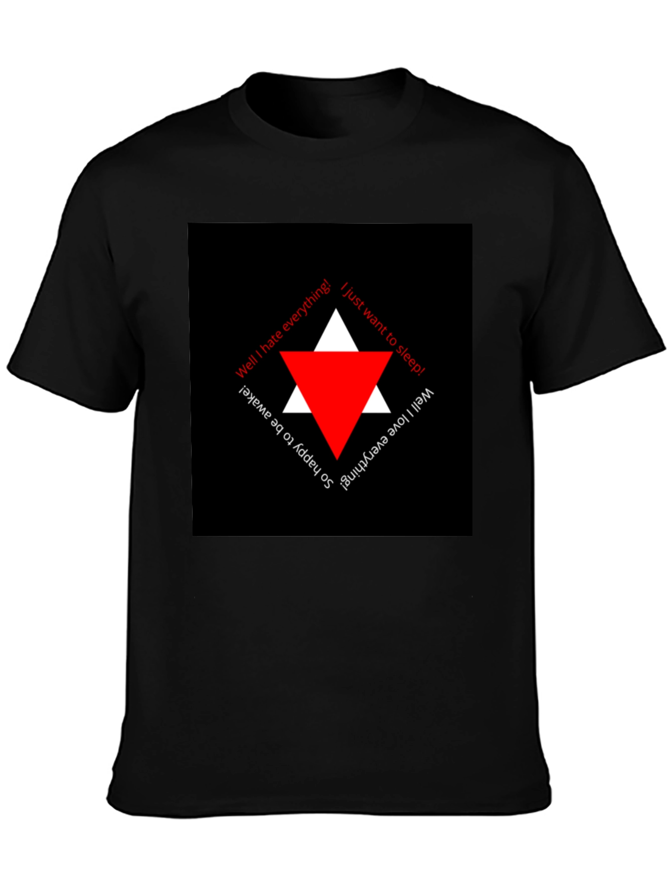 Edgy Black T-Shirt with Triangle Graphic