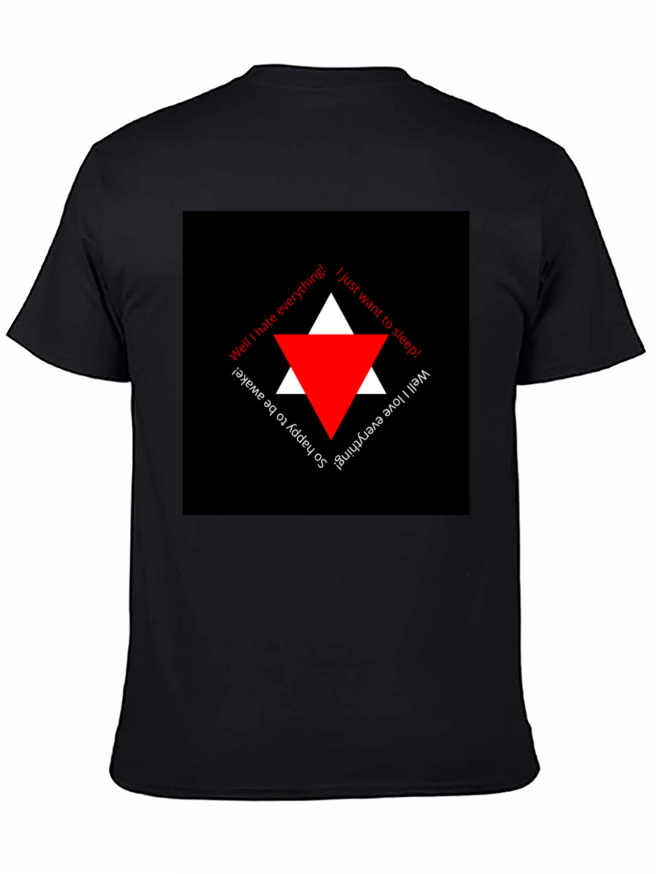 Edgy Black T-Shirt with Triangle Graphic