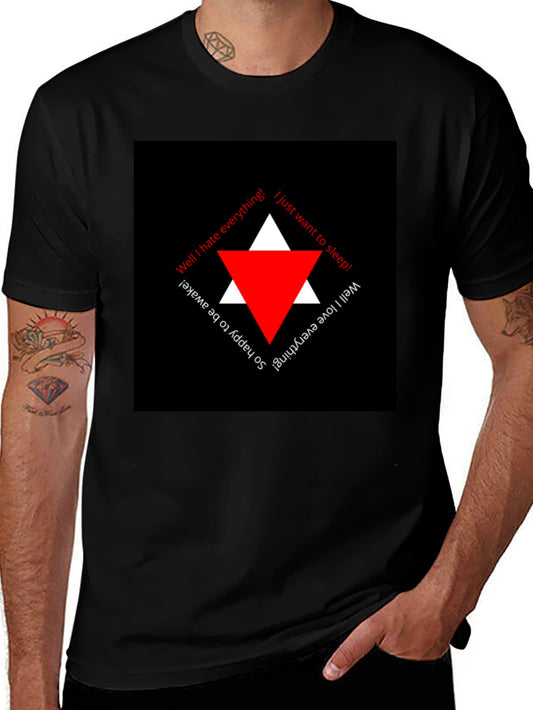 Edgy Black T-Shirt with Triangle Graphic