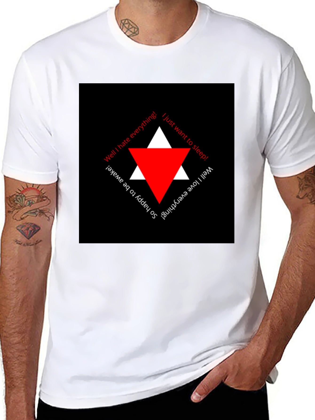 Edgy Black T-Shirt with Triangle Graphic