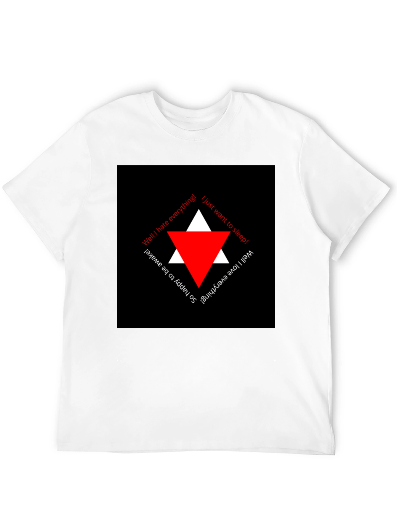 Edgy Black T-Shirt with Triangle Graphic