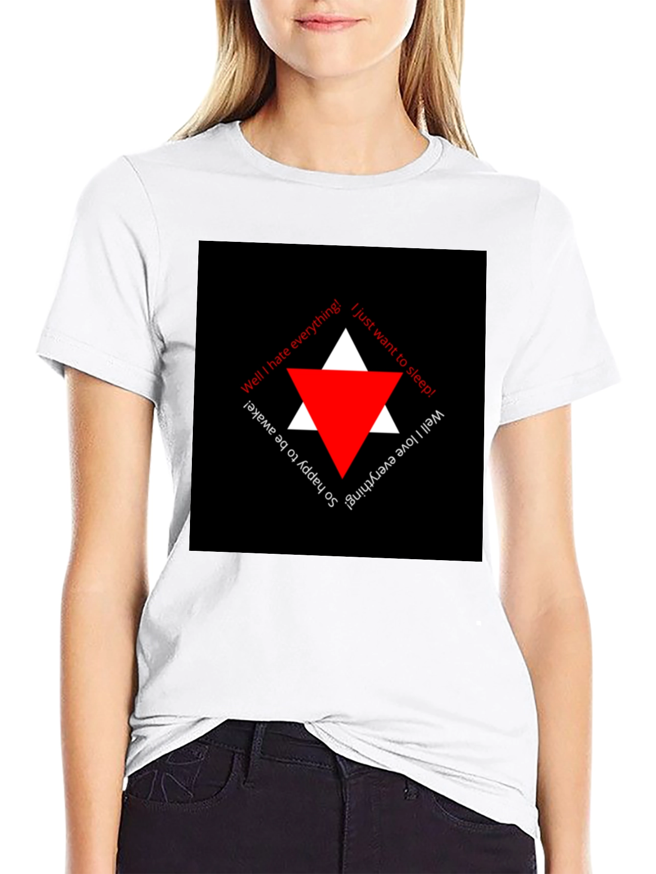 Edgy Black T-Shirt with Triangle Graphic