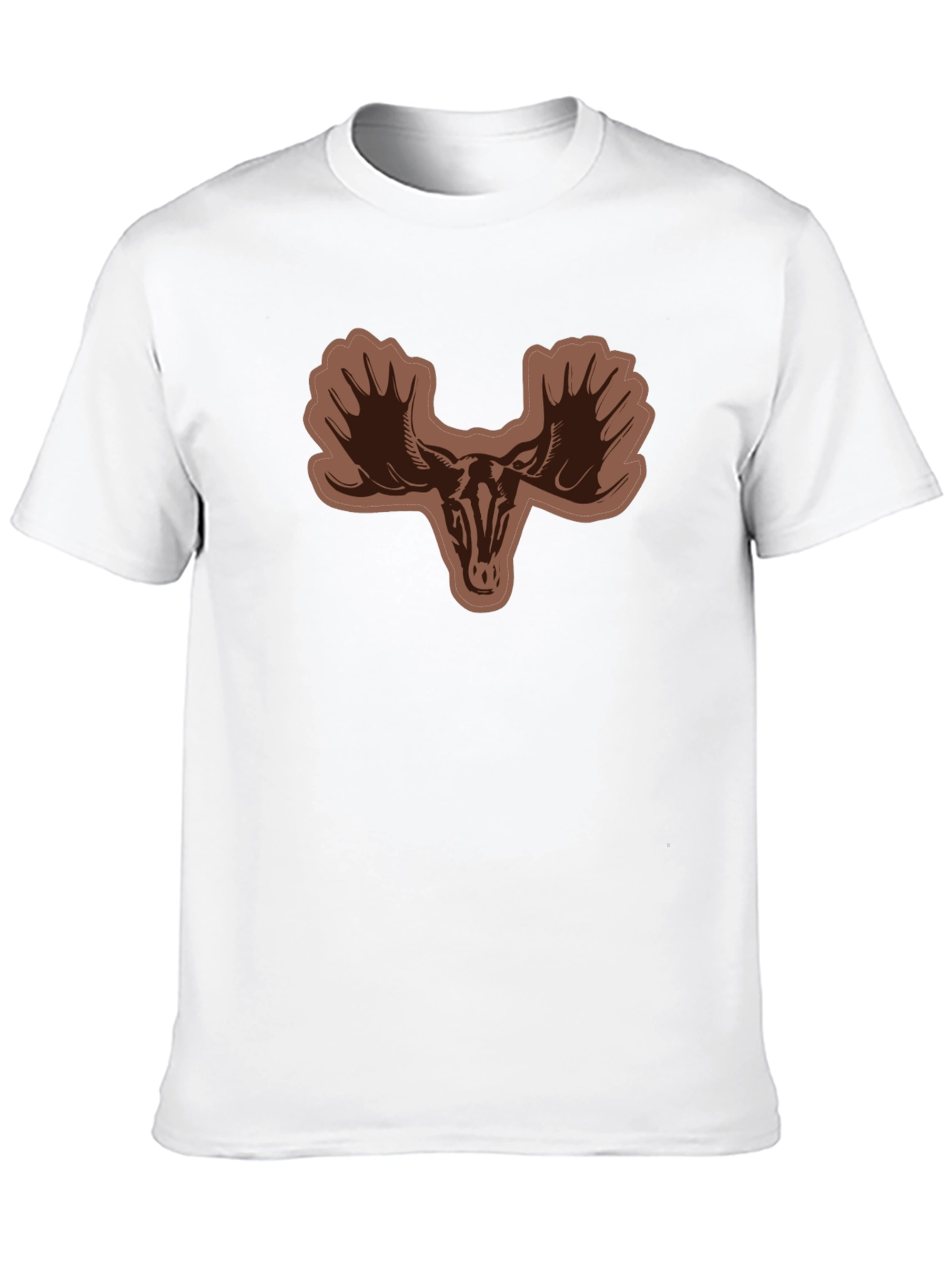 Mens Black T-shirt with Moose Skull Graphic