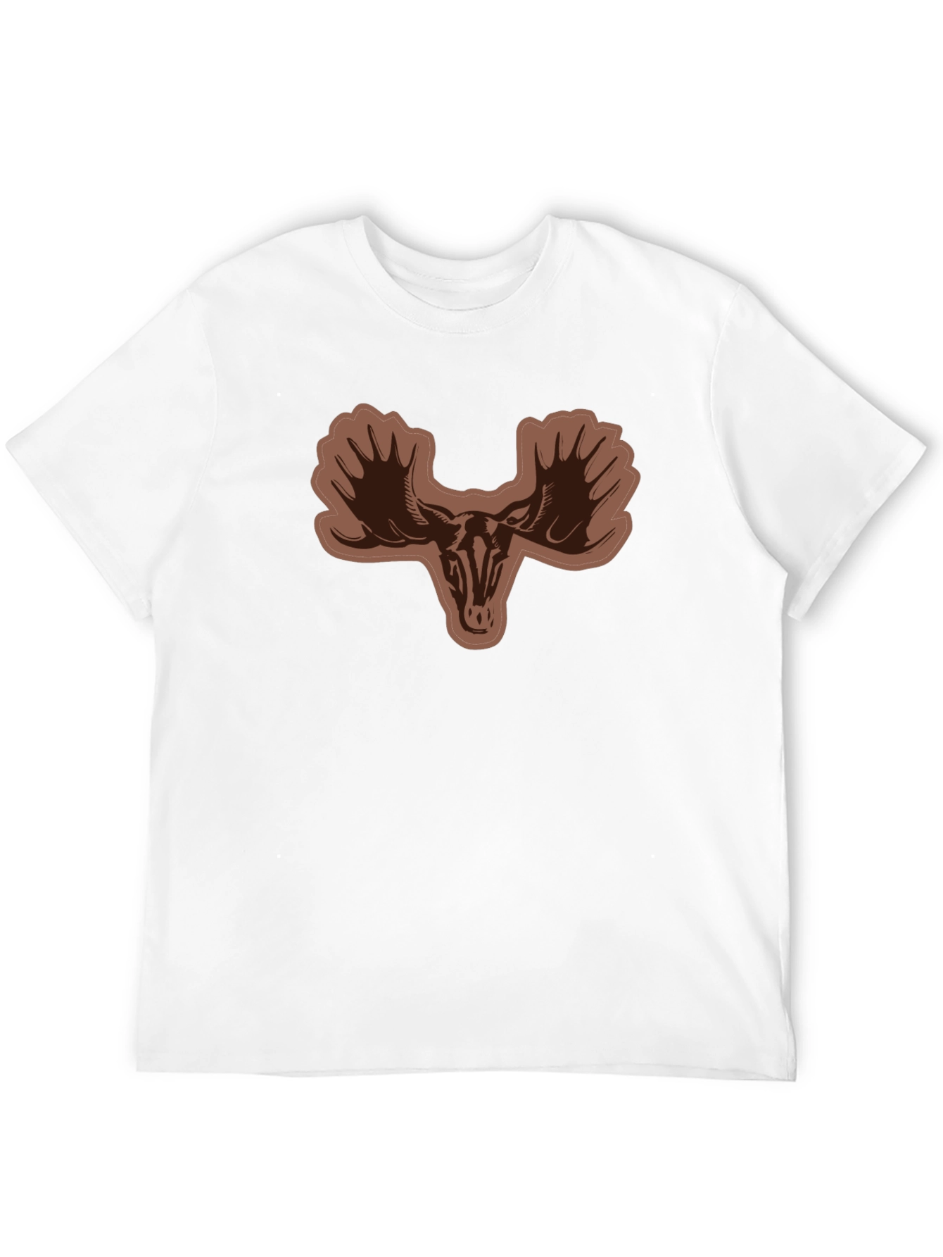 Mens Black T-shirt with Moose Skull Graphic