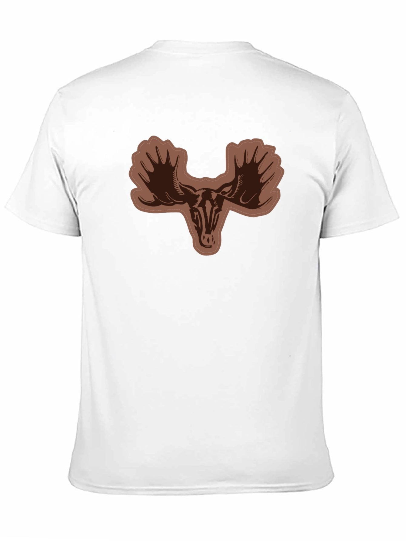 Mens Black T-shirt with Moose Skull Graphic