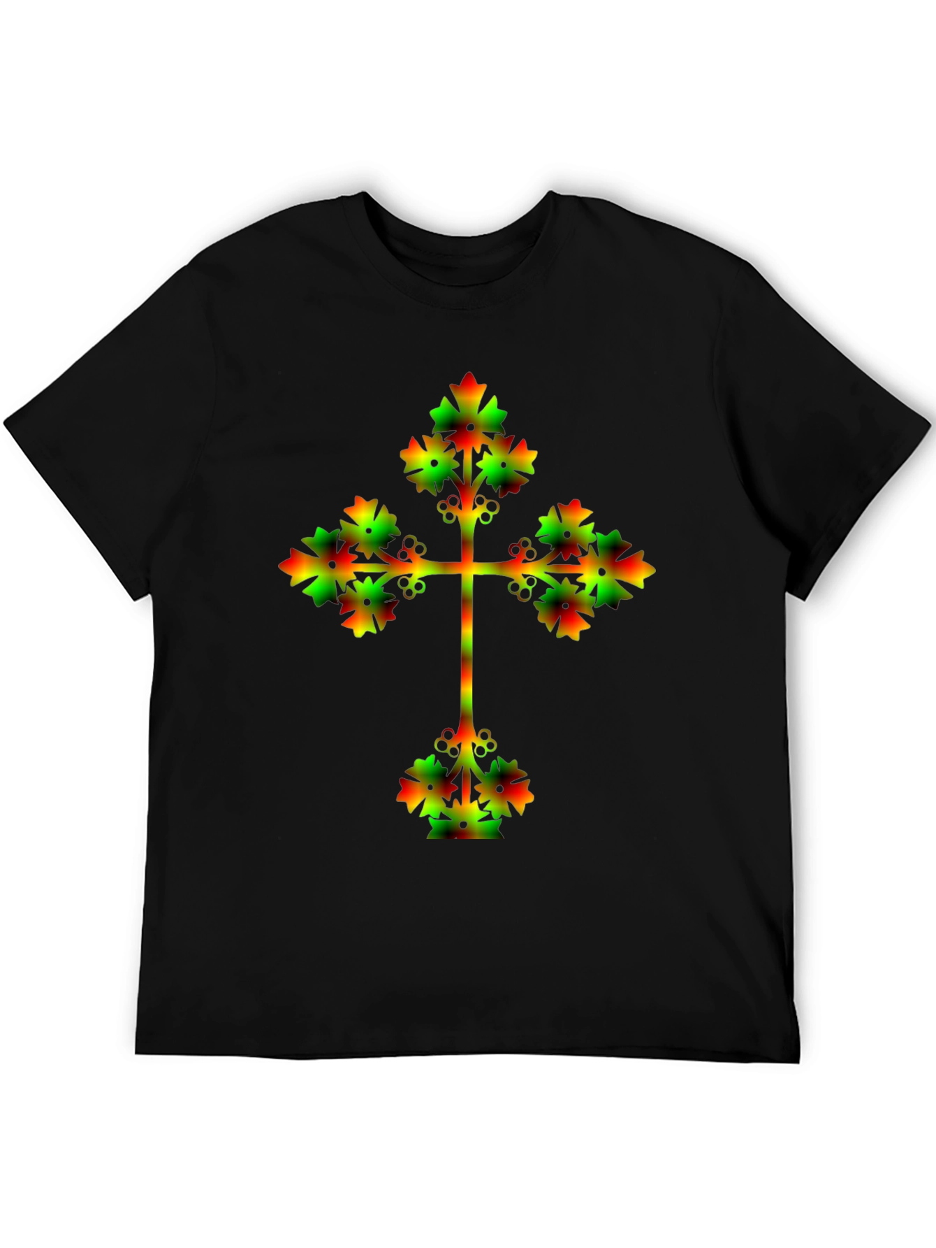 Rasta Cross Graphic Black T-Shirt