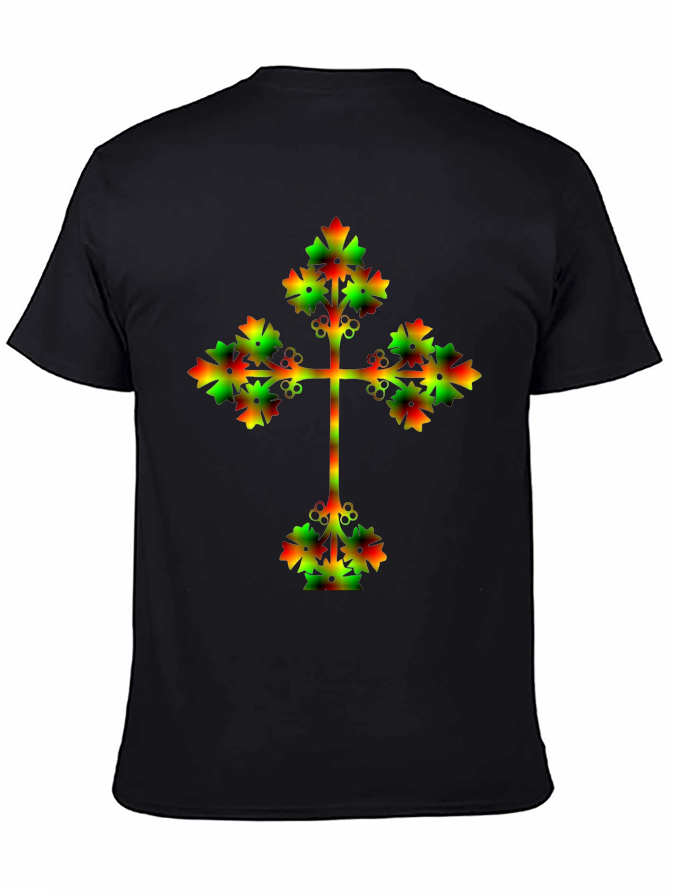 Rasta Cross Graphic Black T-Shirt