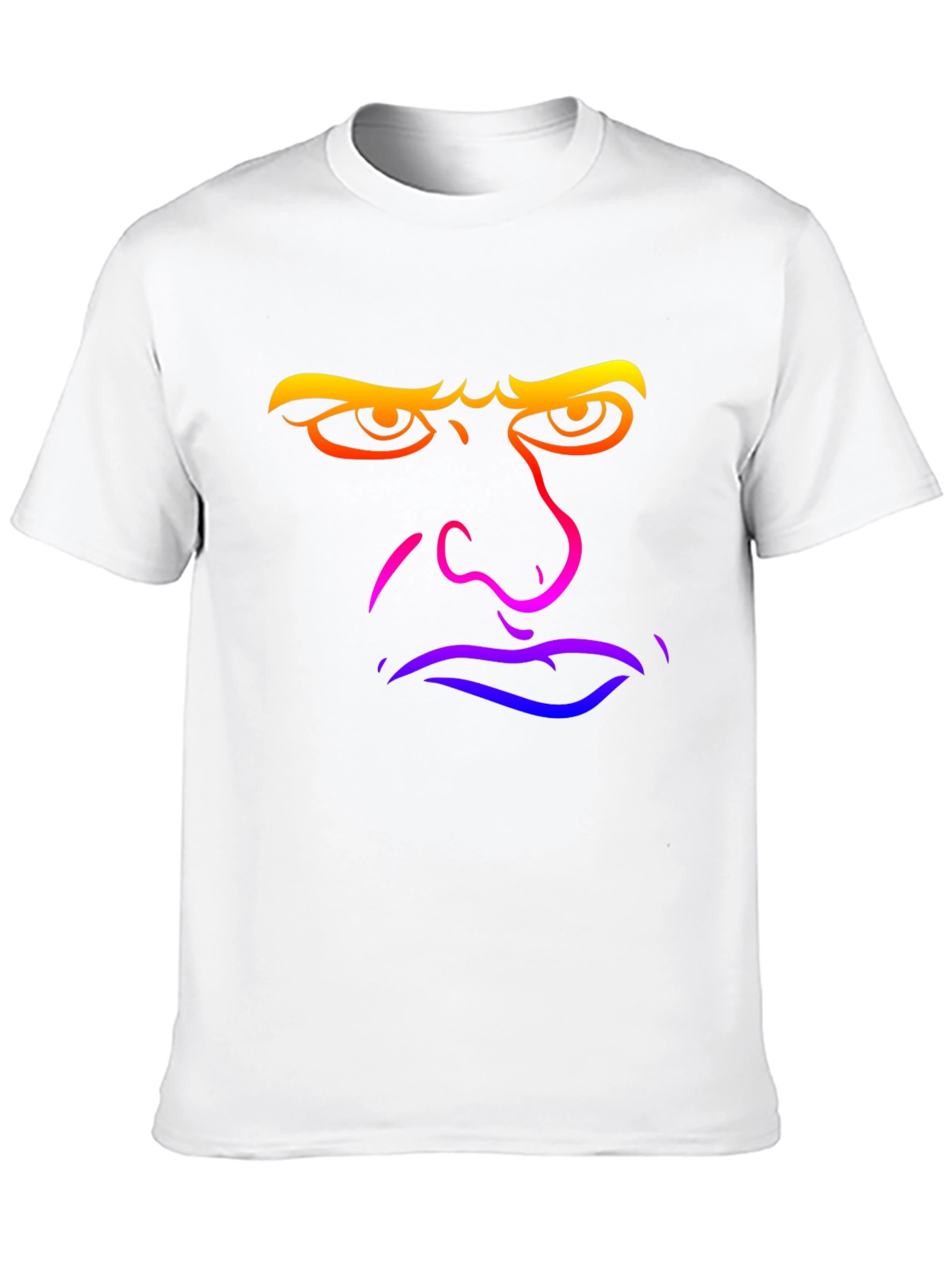 Grumpy Rainbow Face Graphic Tee - Black