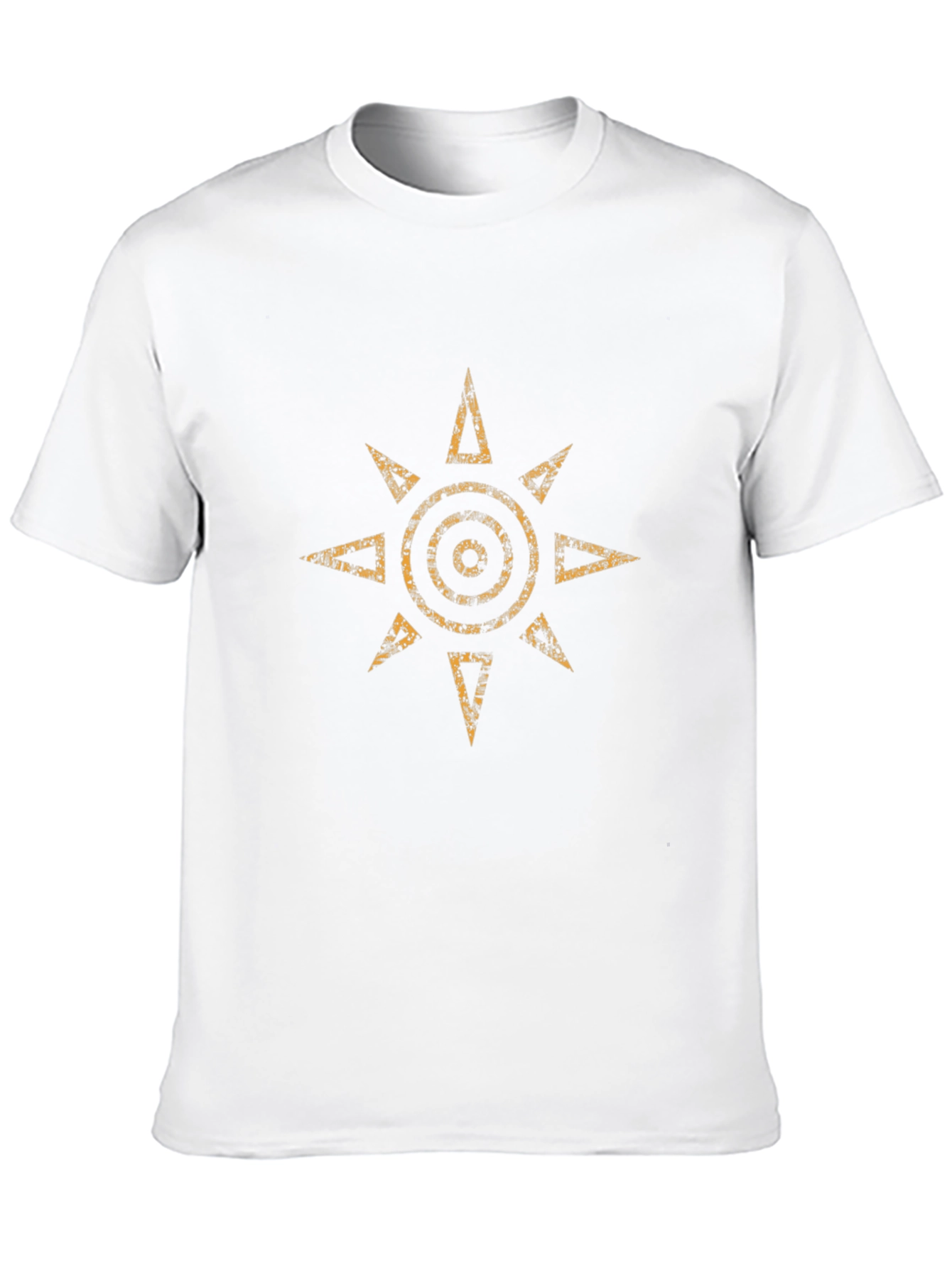 Geometric Sun Graphic Print Black T-Shirt