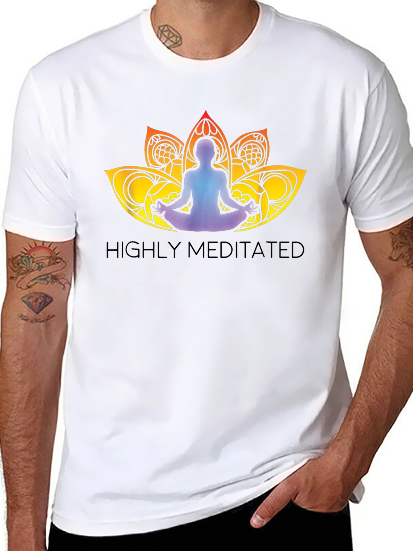 Highly Meditated Graphic Tee - Black Yoga Lotus T-Shirt