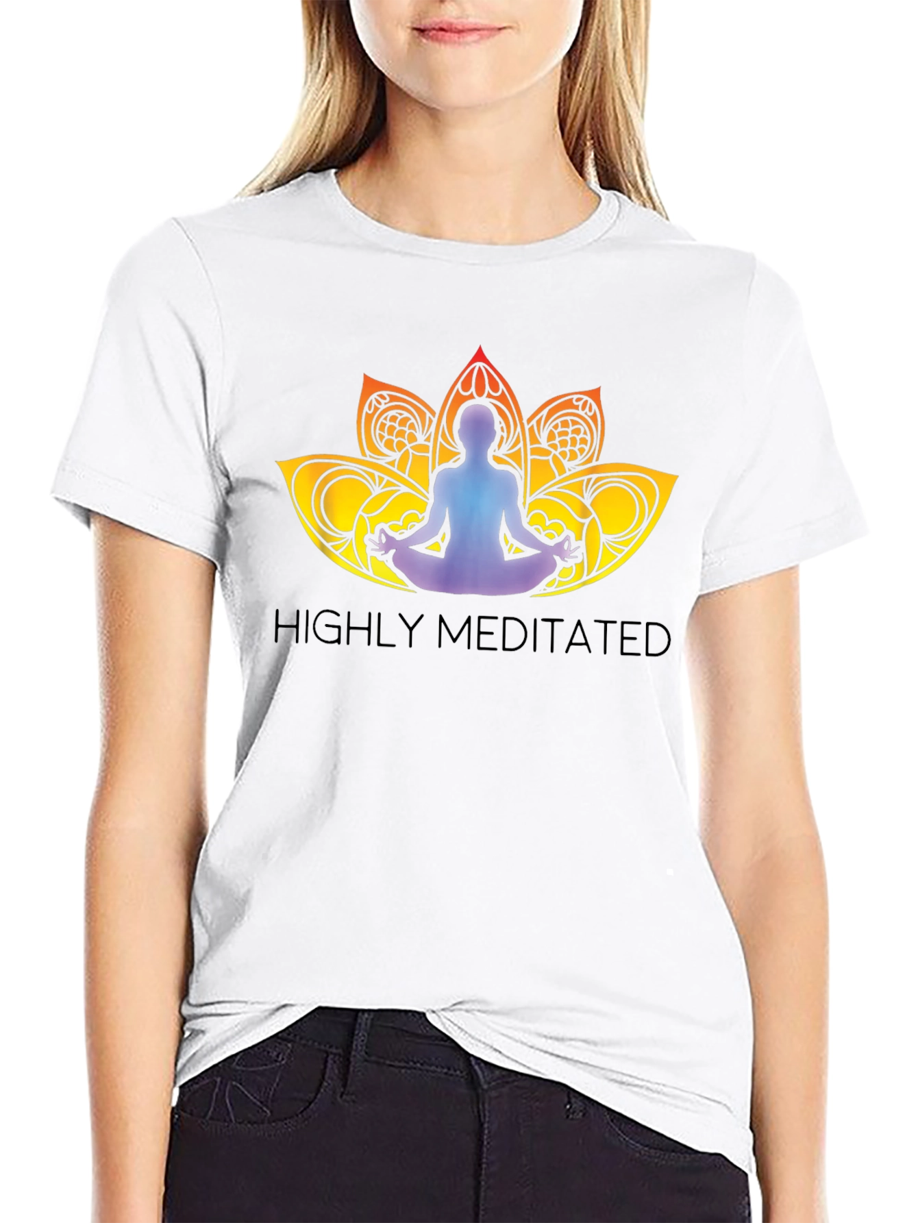 Highly Meditated Graphic Tee - Black Yoga Lotus T-Shirt
