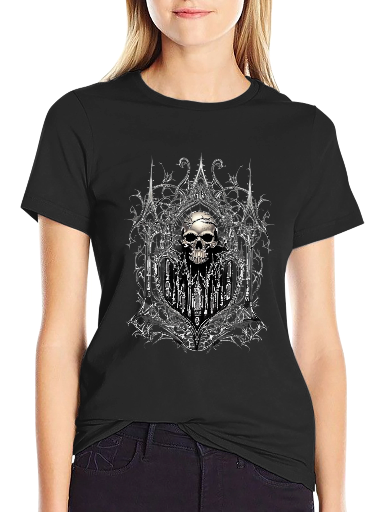 Gothic Skull Graphic Tee - Dark Style Shirt