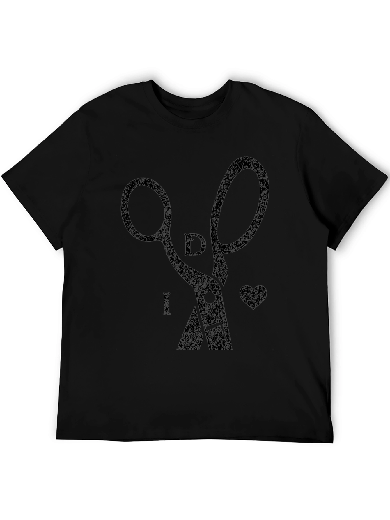 Stylish Black Scissors Graphic Tee