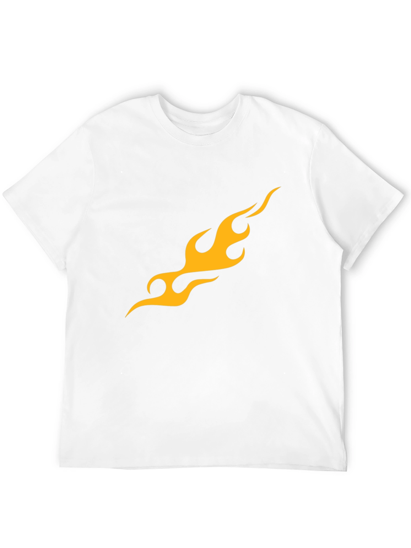 Mens Black T-Shirt with Flame Graphic