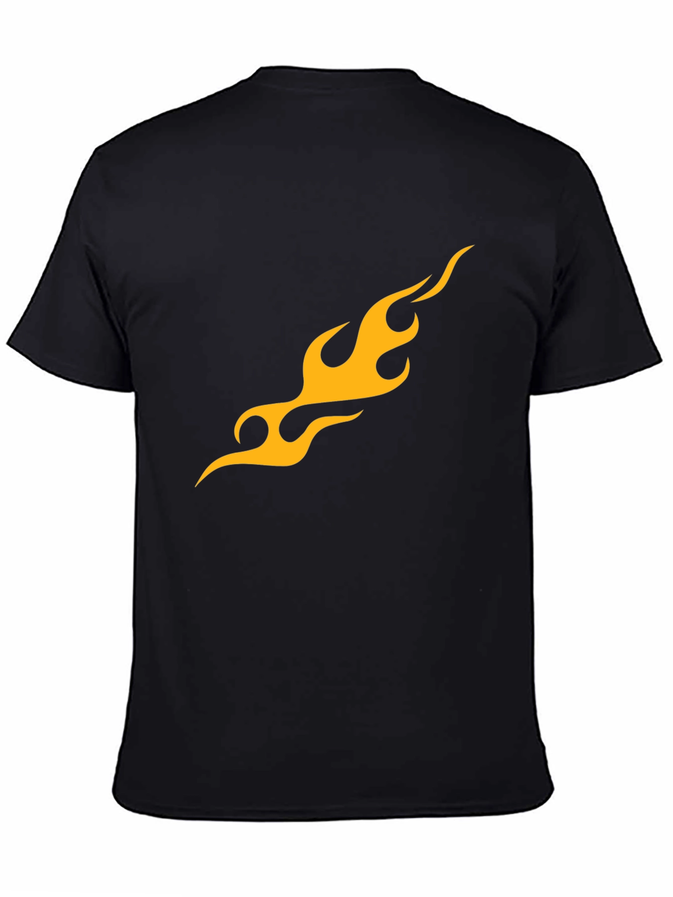 Mens Black T-Shirt with Flame Graphic