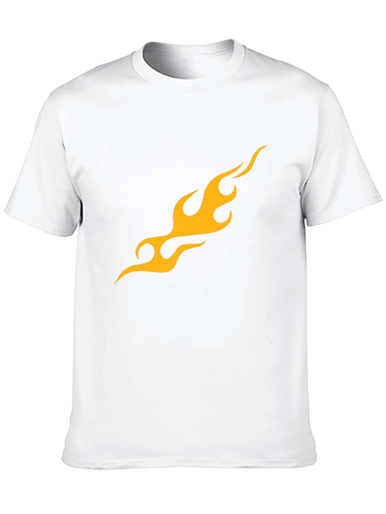 Mens Black T-Shirt with Flame Graphic