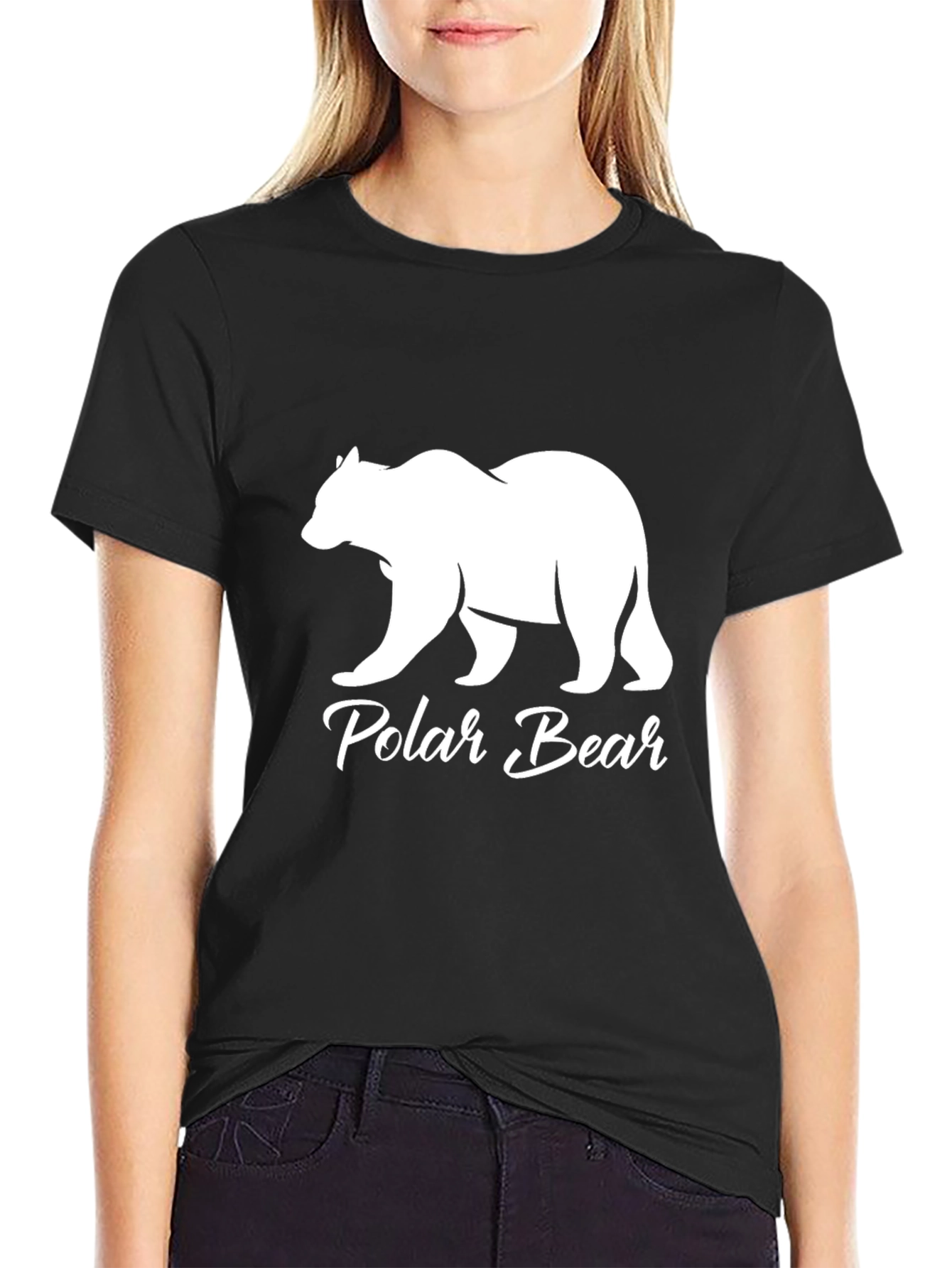 Polar Bear Graphic Tee - Stylish Black Cotton T-Shirt