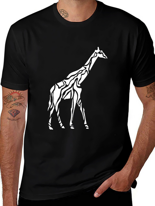 Giraffe Print Crew Neck T-Shirt