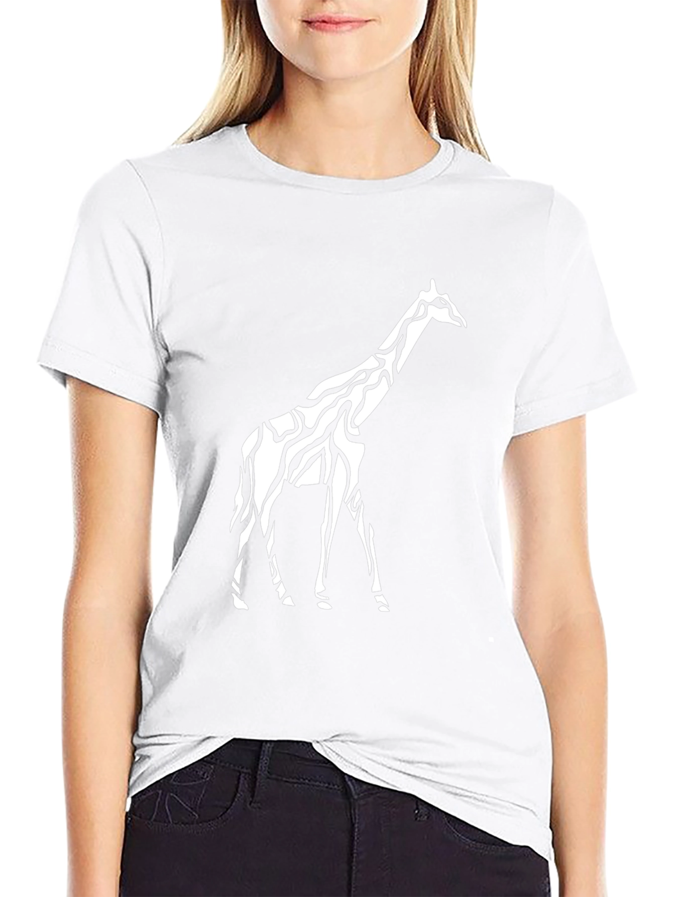 Giraffe Print Crew Neck T-Shirt