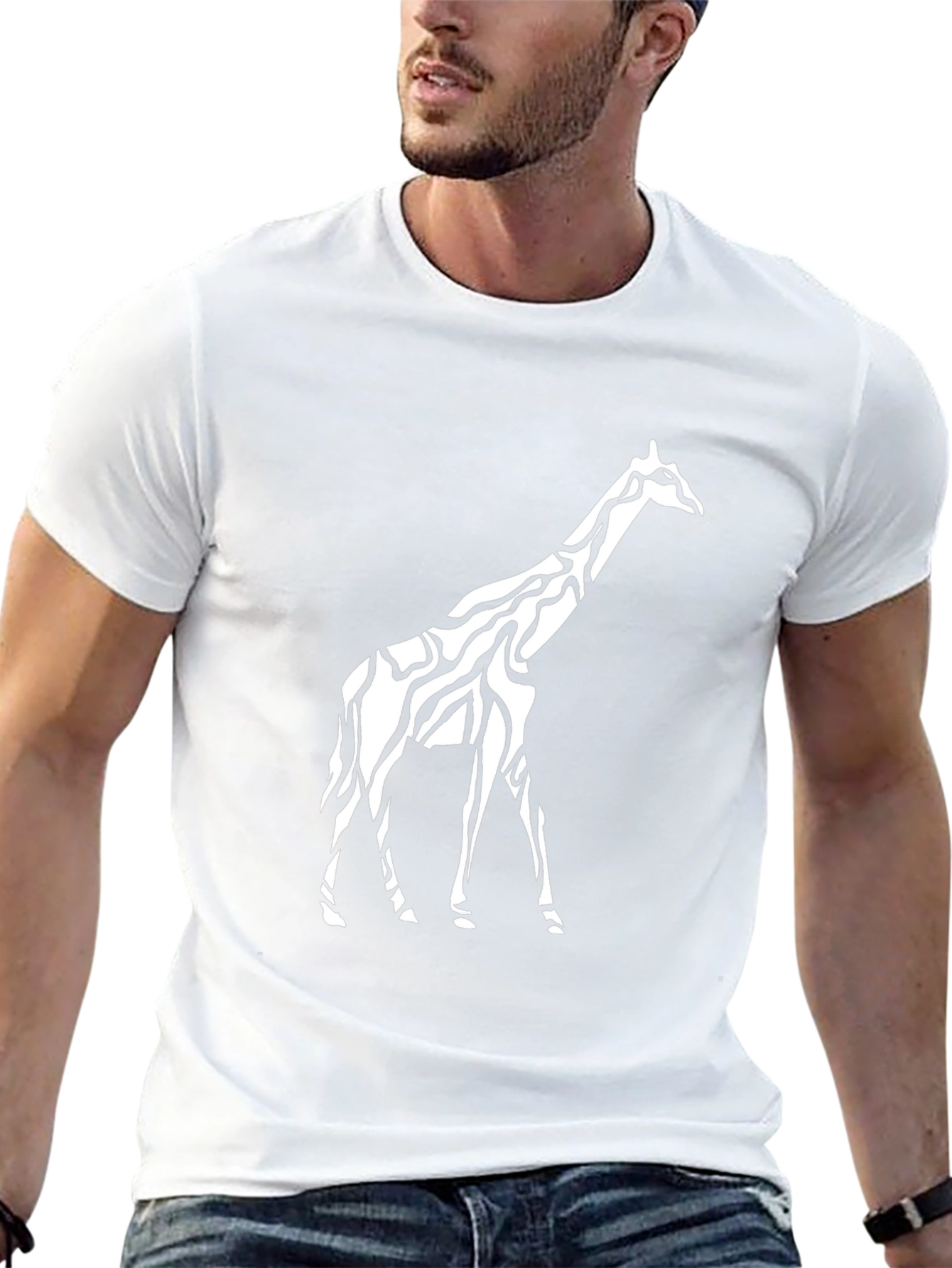 Giraffe Print Crew Neck T-Shirt