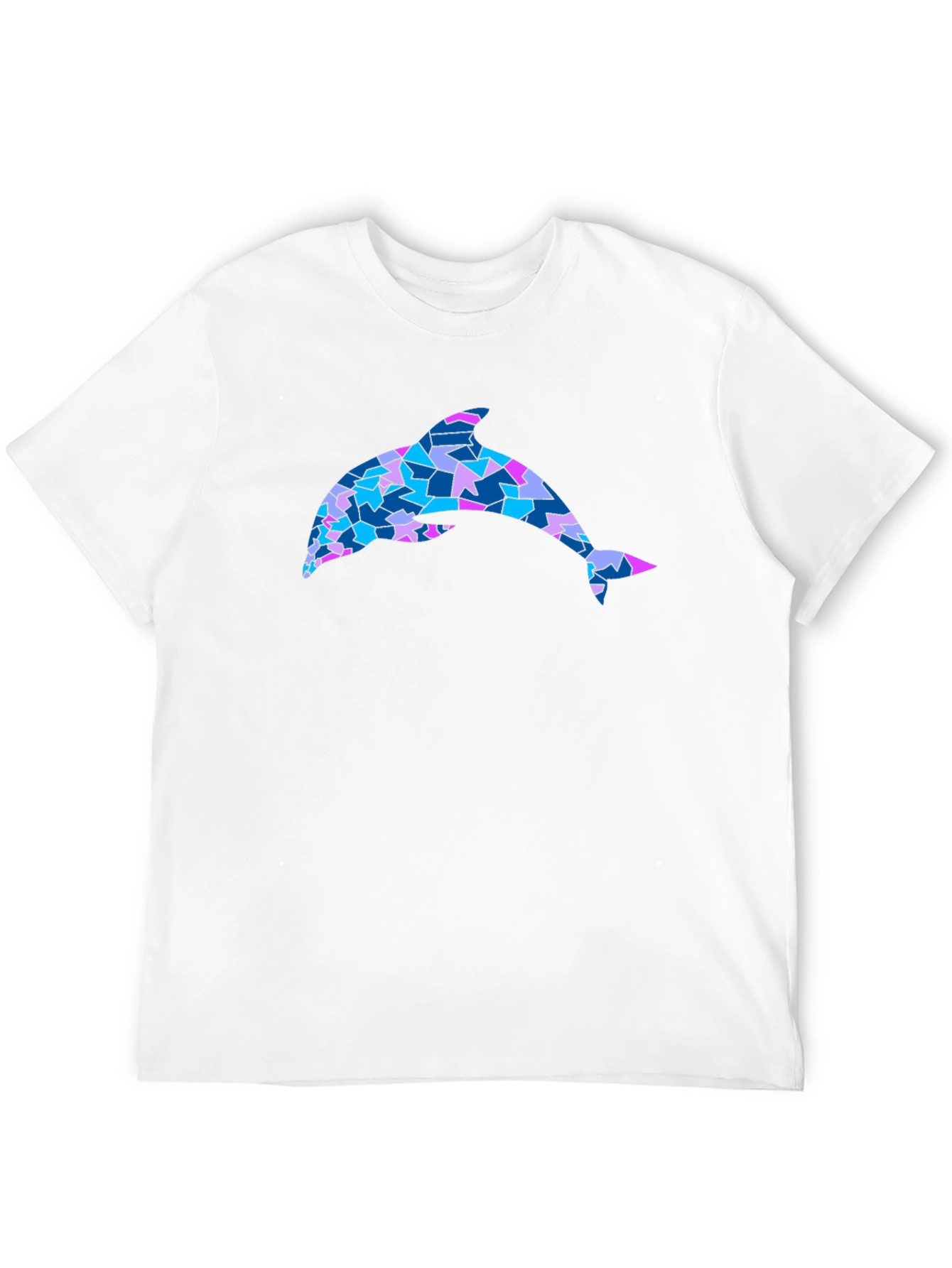 Mosaic Dolphin Graphic Tee - Black Cotton Blend