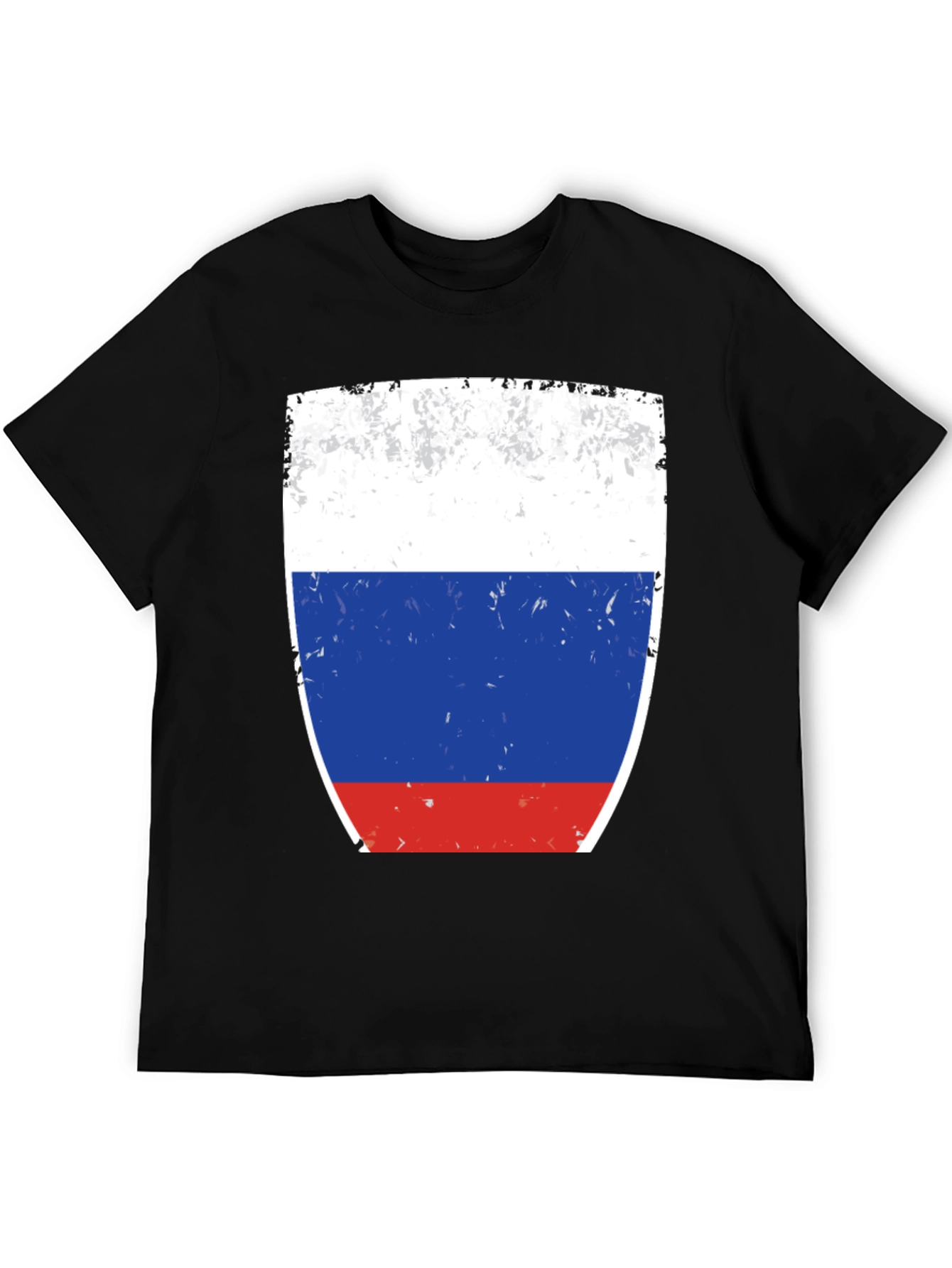 Russia Flag Graphic Tee - Distressed Style