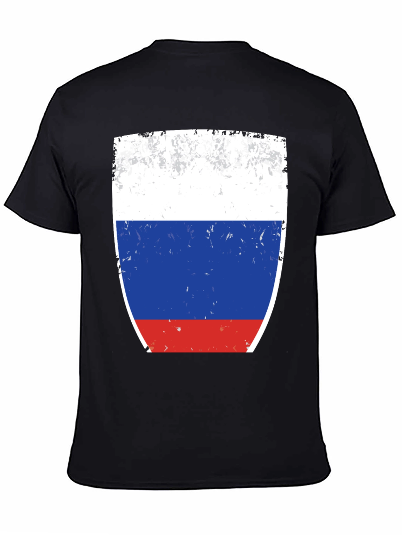 Russia Flag Graphic Tee - Distressed Style