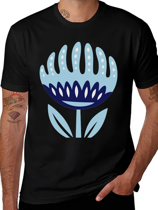 Floral Graphic Black T-Shirt - Modern Style