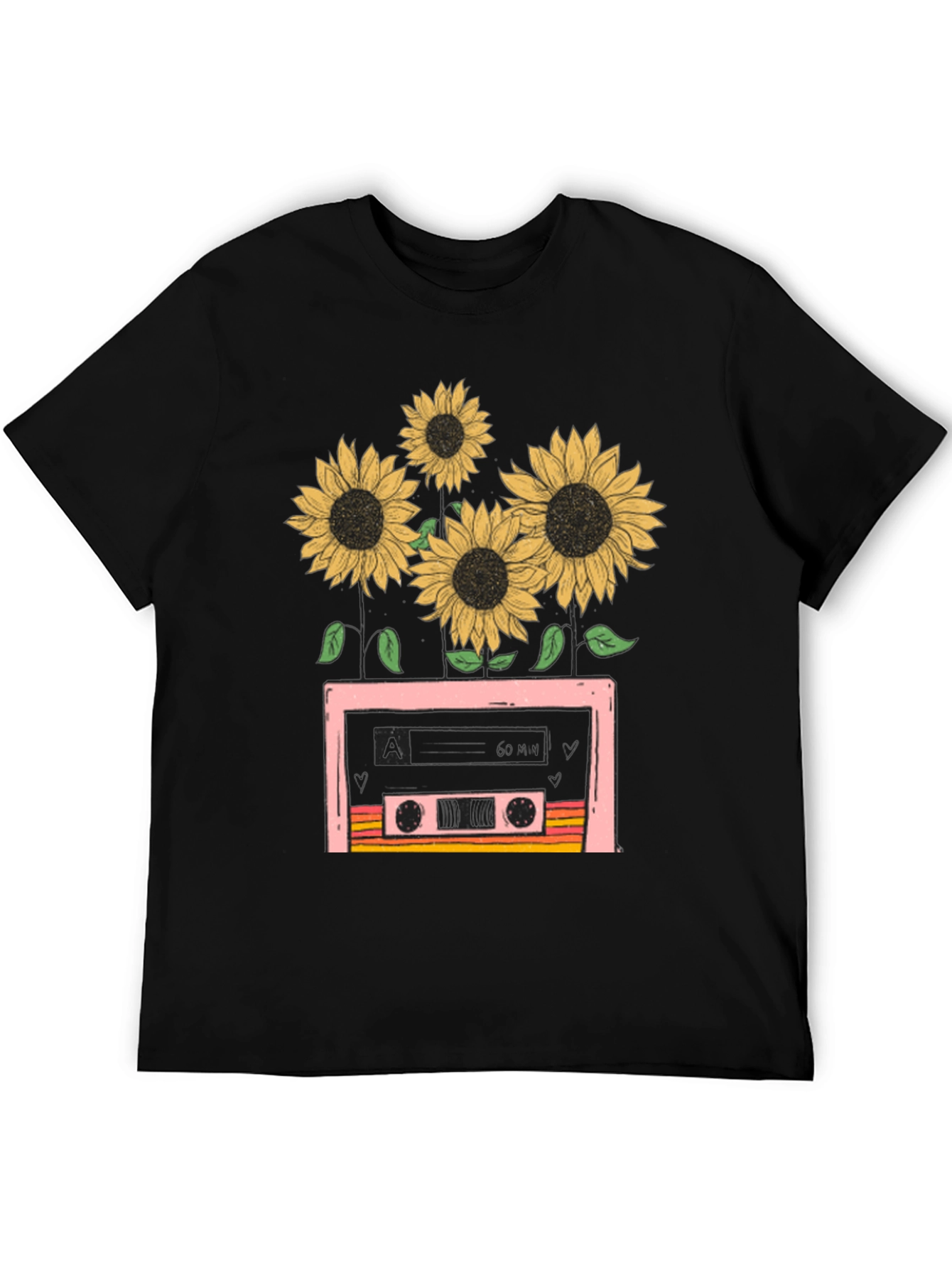 Retro Sunflower Cassette Tape T-Shirt