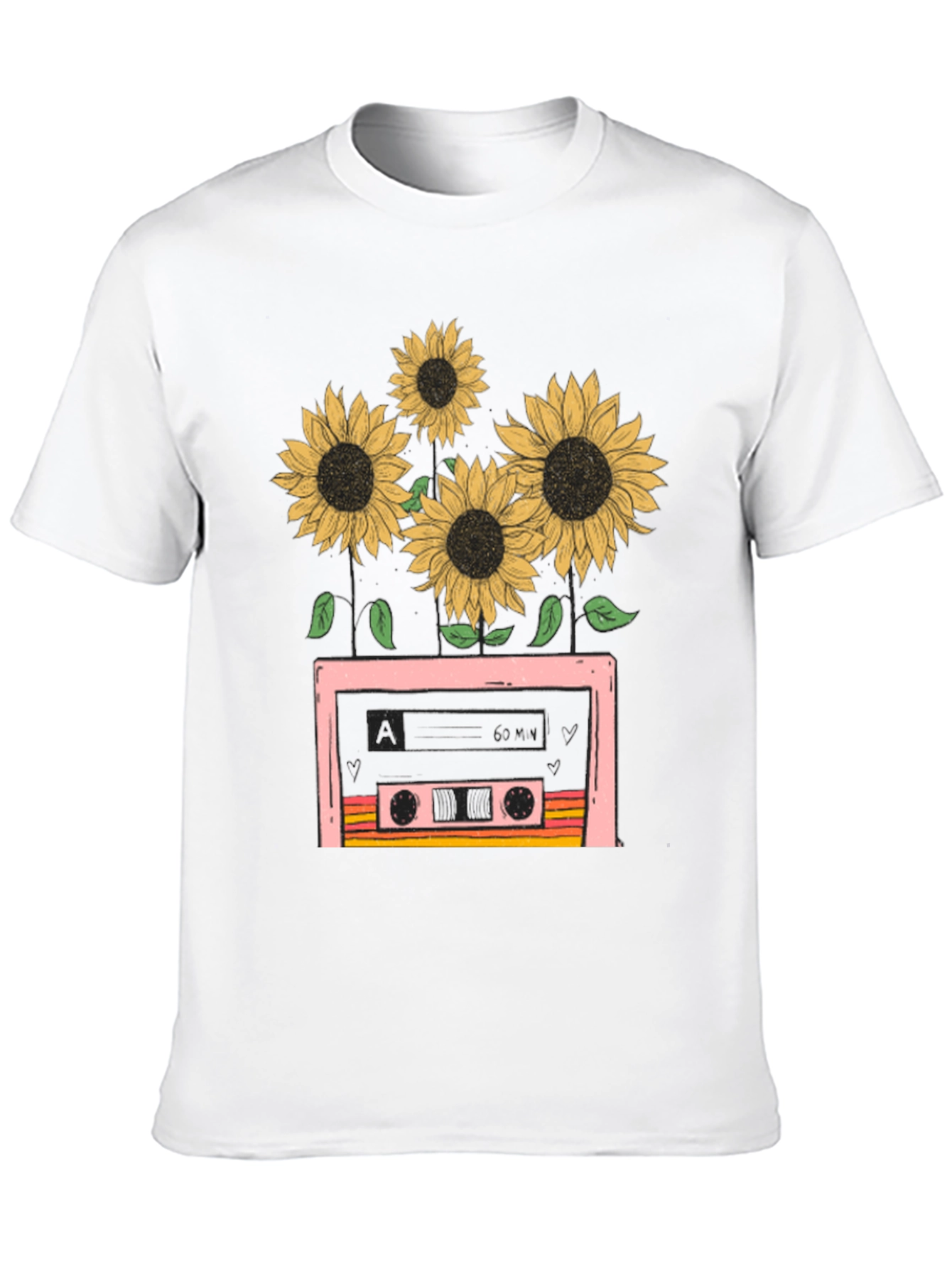 Retro Sunflower Cassette Tape T-Shirt