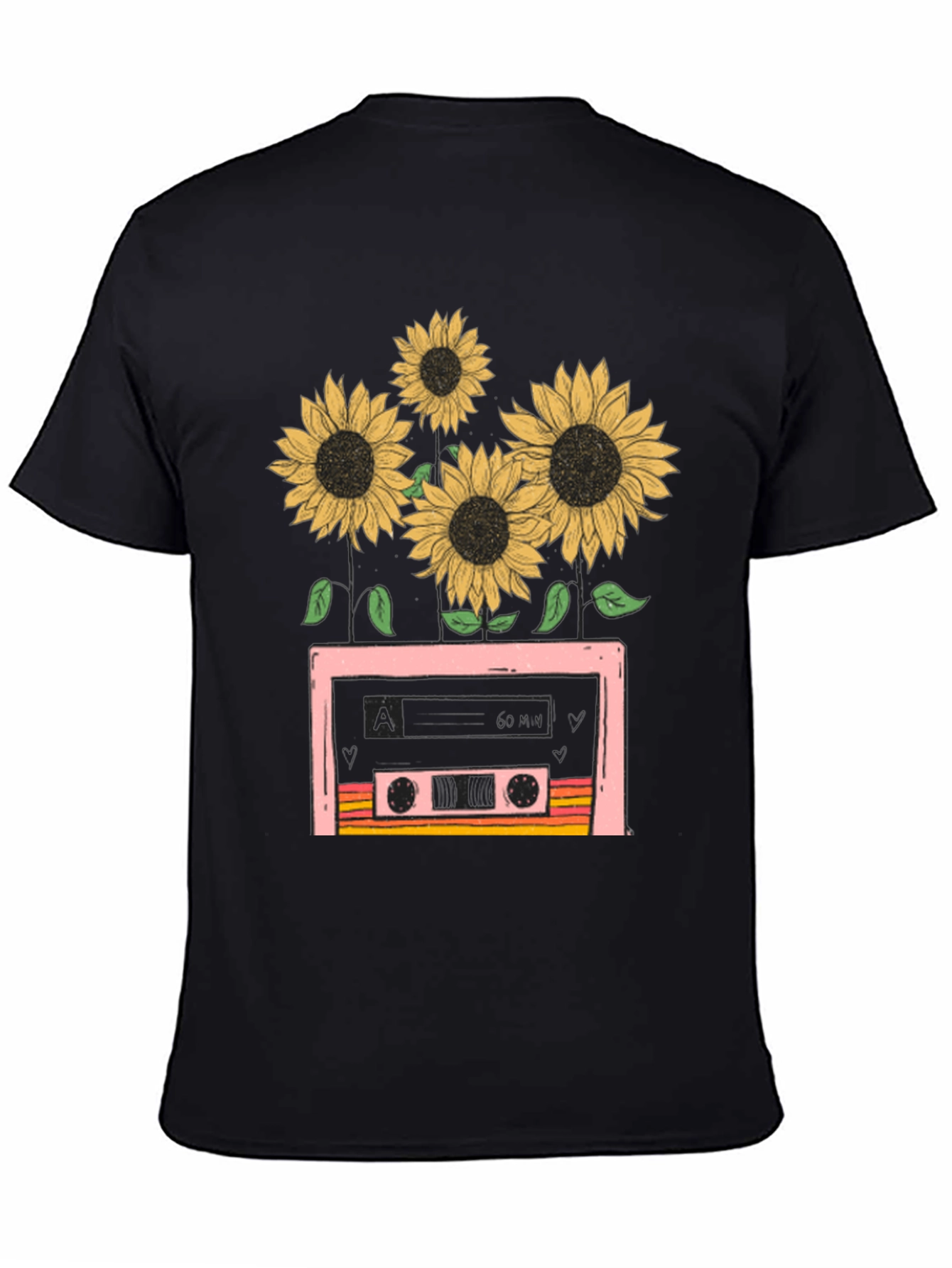 Retro Sunflower Cassette Tape T-Shirt