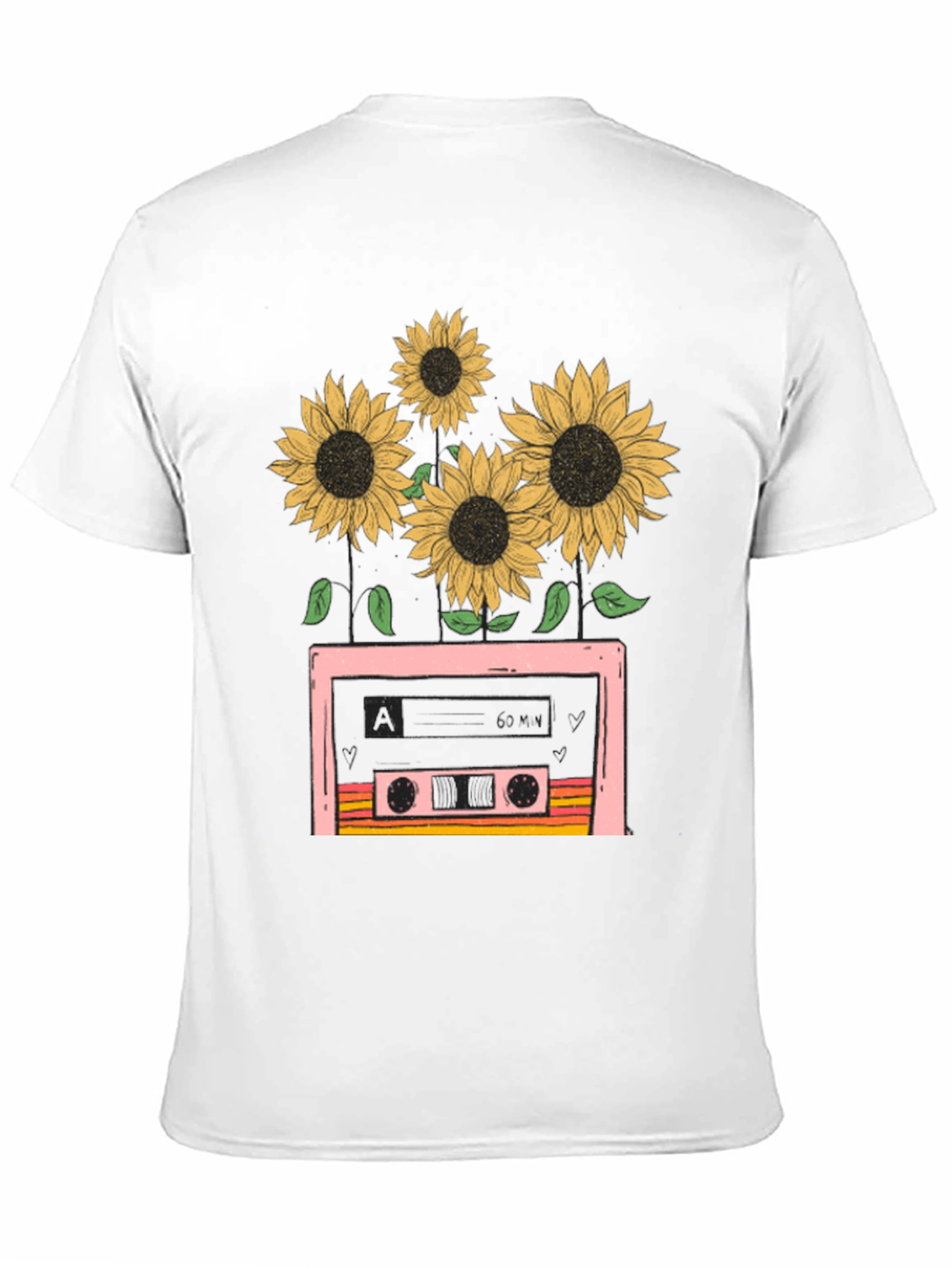Retro Sunflower Cassette Tape T-Shirt