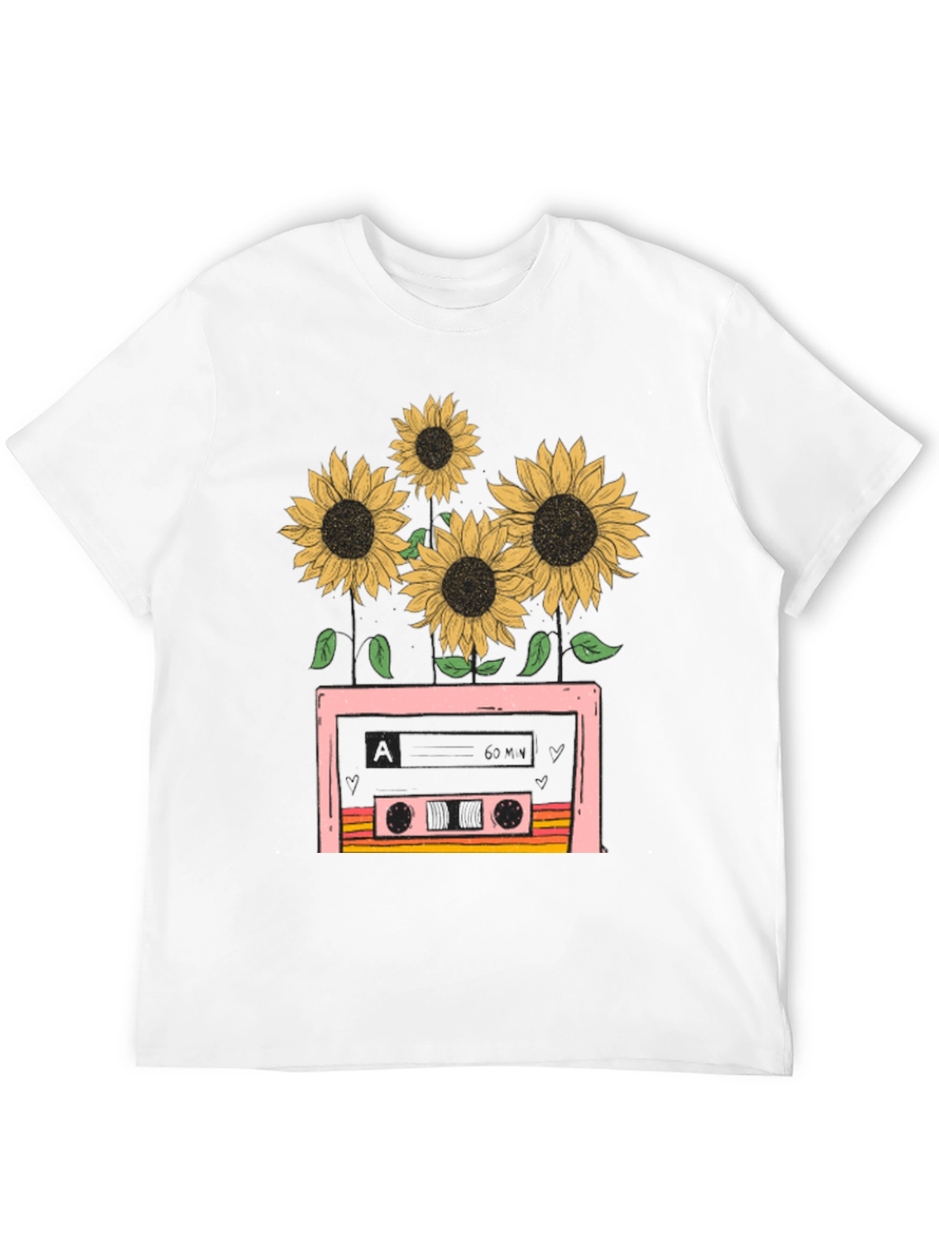Retro Sunflower Cassette Tape T-Shirt