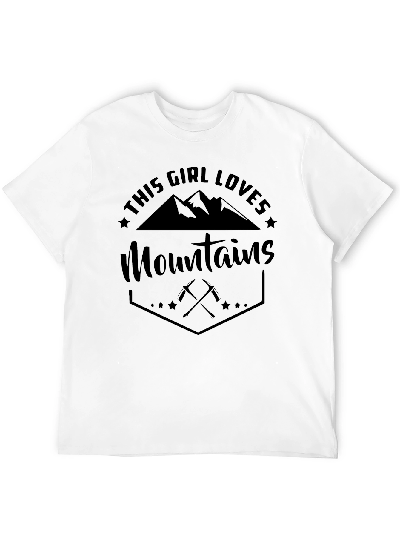 This Girl Loves Mountains Black T-Shirt