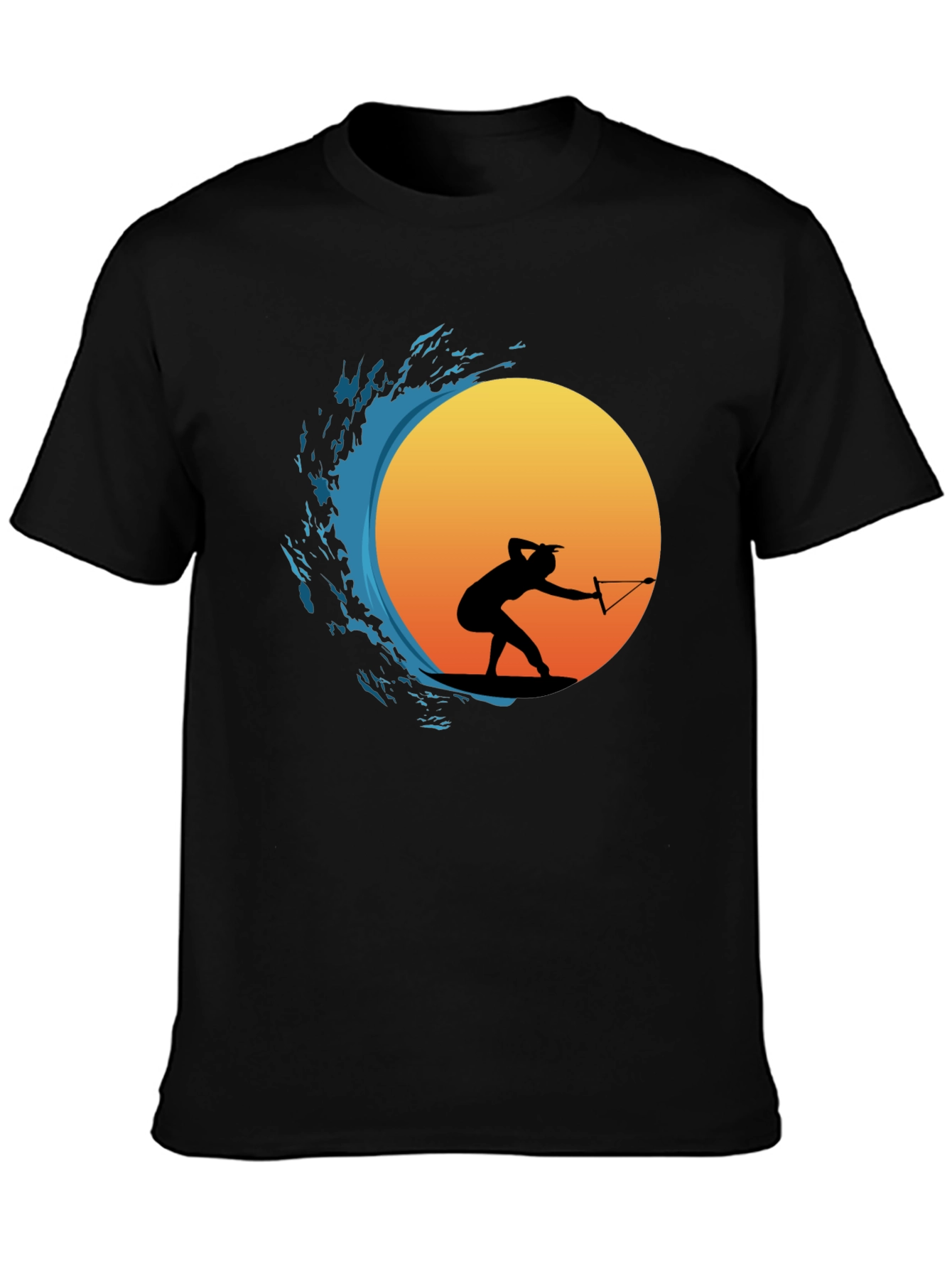 Wake Surfing Silhouette Graphic T-Shirt