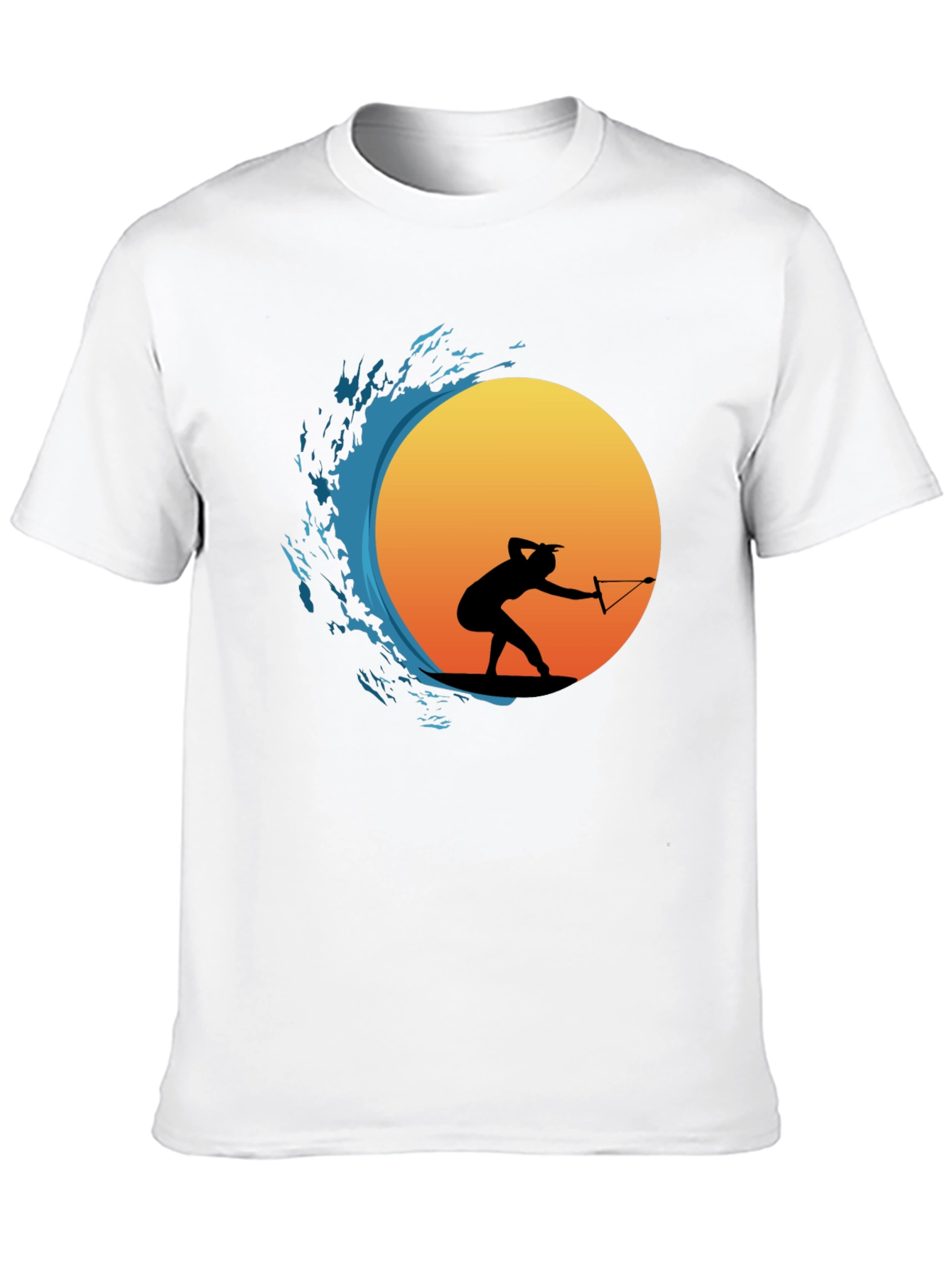 Wake Surfing Silhouette Graphic T-Shirt