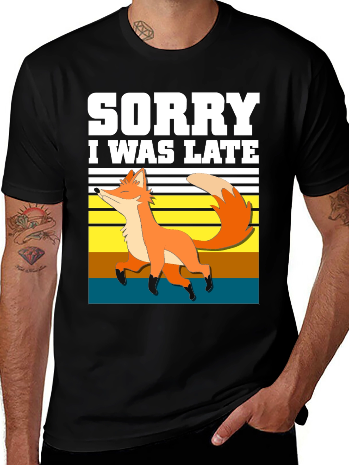 Sorry I Was Late Fox Graphic T-Shirt