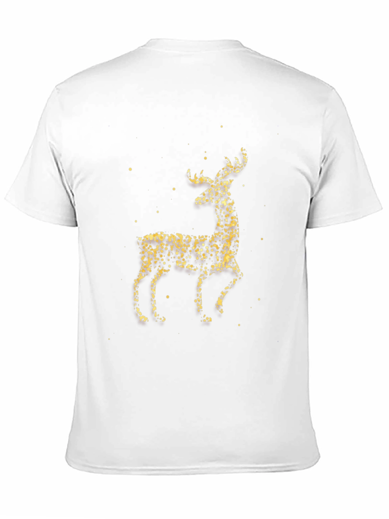 Festive Gold Deer Graphic Tee - Black