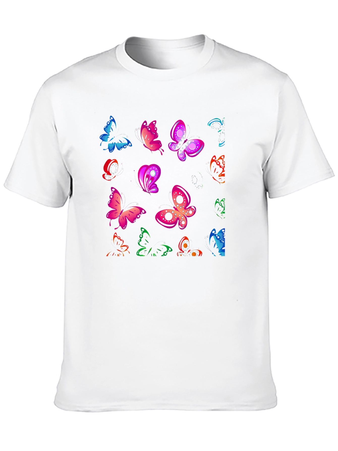 Butterfly Print Black T-Shirt