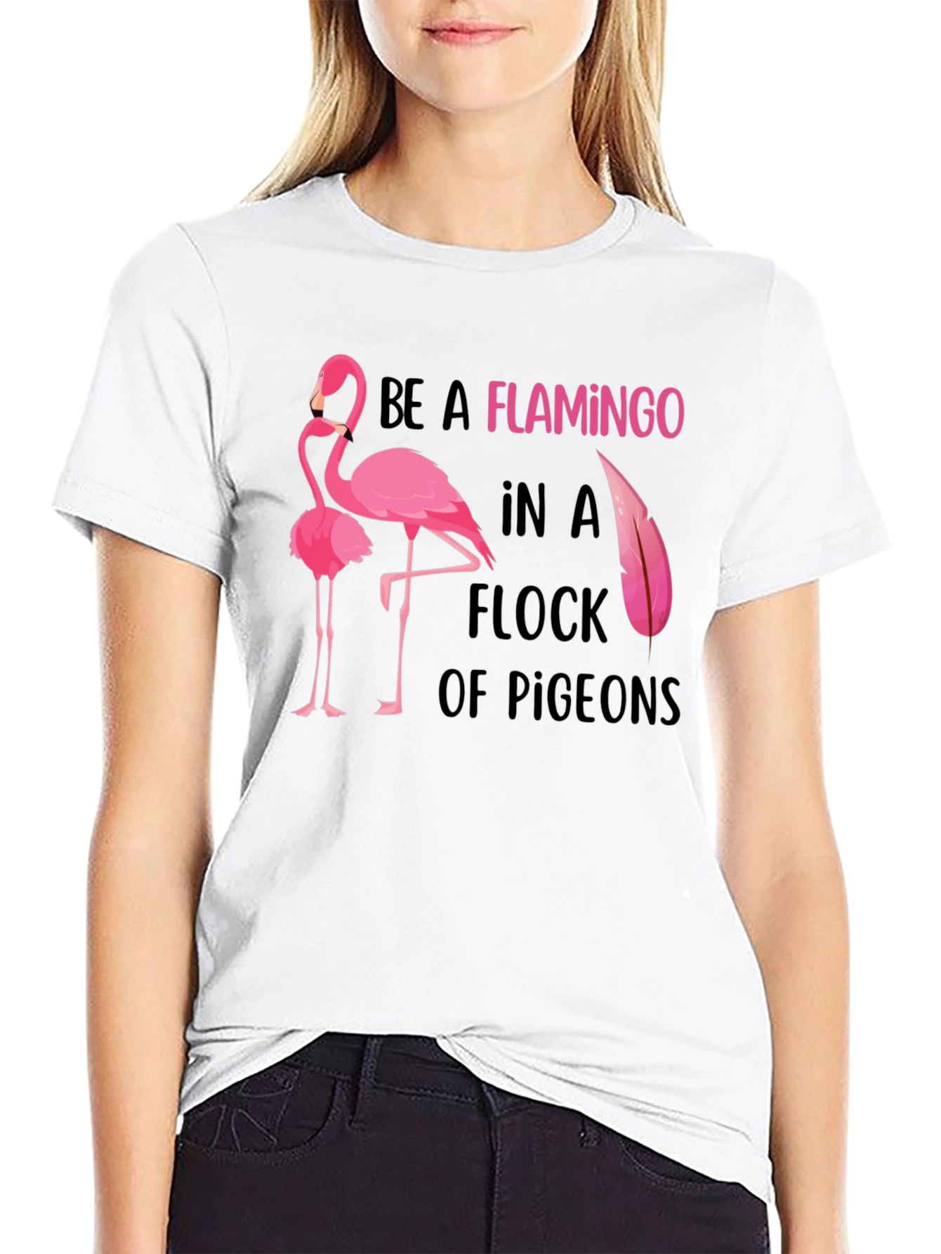 Be a Flamingo Graphic Tee - Statement T-Shirt
