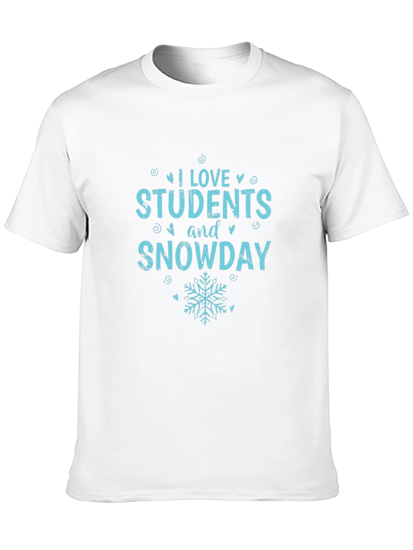 I Love Students and Snowday Black T-Shirt