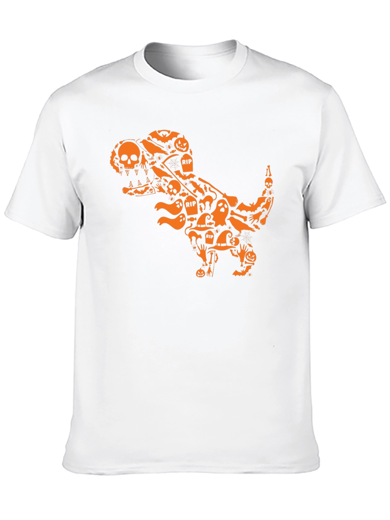 Halloween T-Rex Graphic Tee - Spooky Dinosaur Shirt