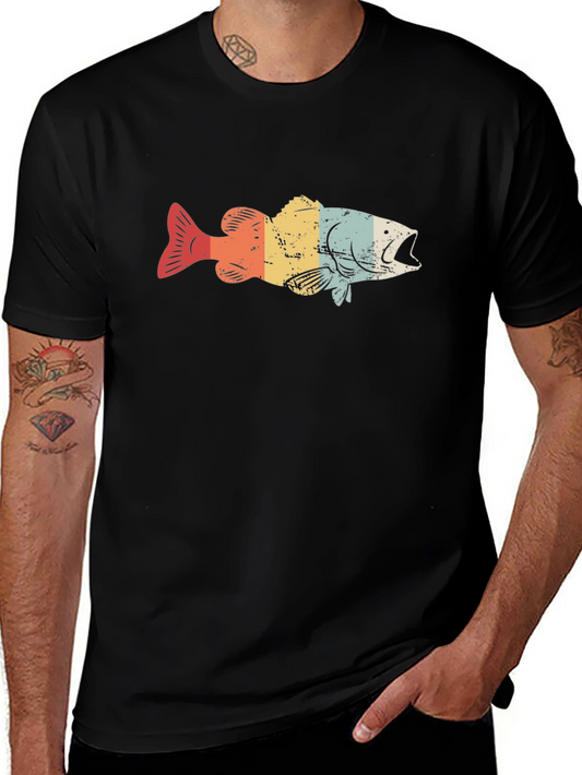Retro Fish Graphic T-Shirt - Vintage Style Design