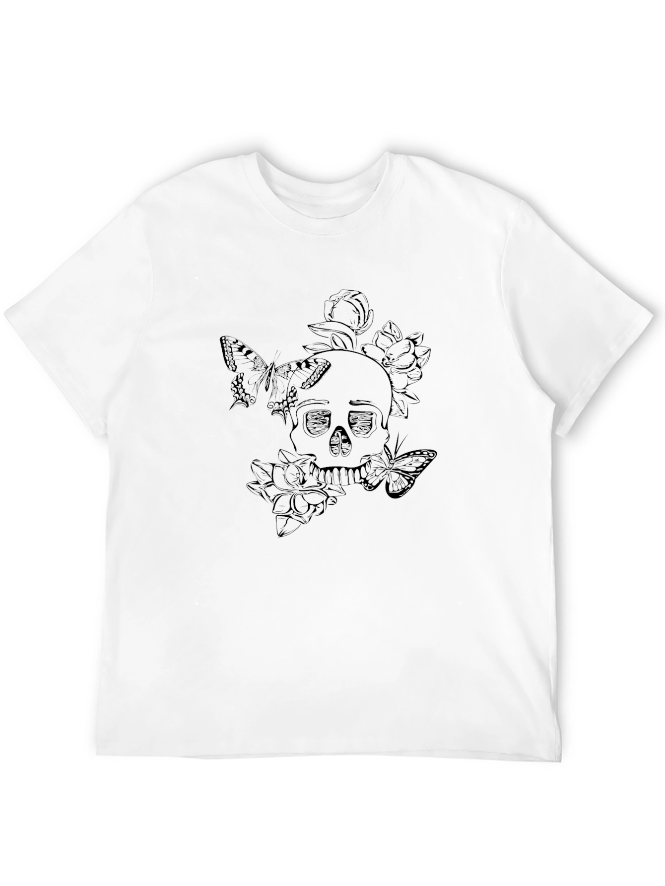 Skull & Butterfly Graphic Tee - Dark Aesthetic