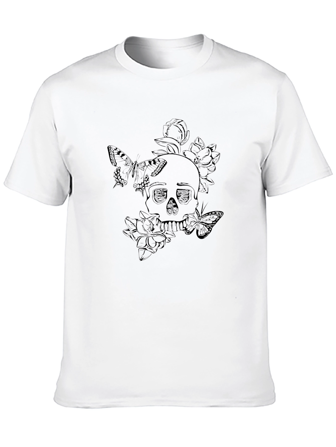 Skull & Butterfly Graphic Tee - Dark Aesthetic